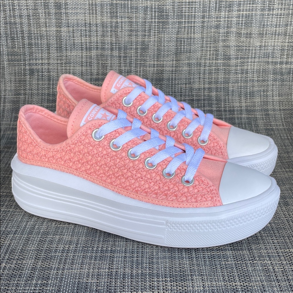 Converse All Star Move Platform Crochet 'Pink Phase' Sneakers Youth Girls size 4